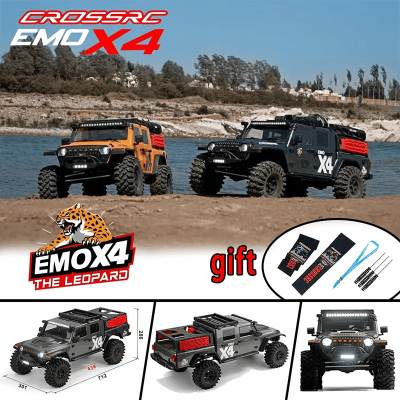 CROSSRC EMO X4 Big Leopard RC Car 4WD RTR 1:8 Climbing Crawler Off Road Rescue VehicleCROSSRCOrange