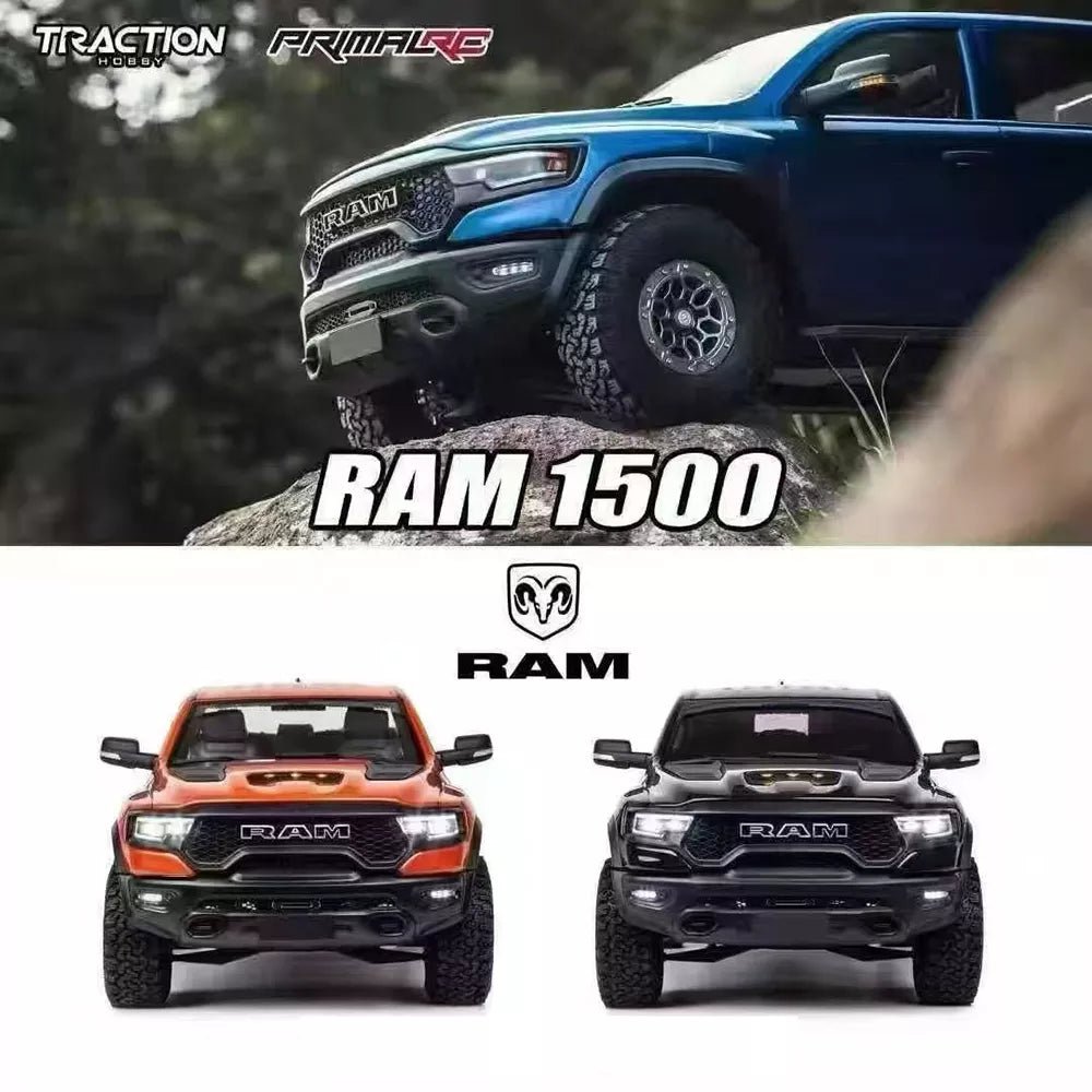 TRACTION HOBBY KM Dodge RAM 1500 RC Car 1/8 RTR 2.4GHZ Simulation Off - Road Climbing Crawler Licensed RC Truck ToyTRACTION HOBBYGrey