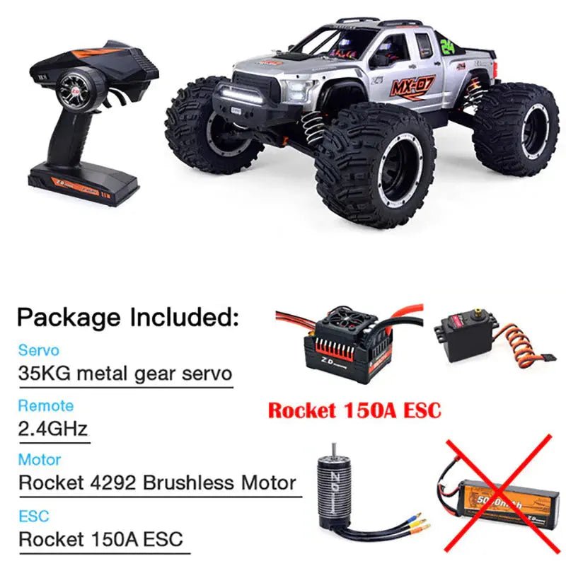 ZD Racing MX - 07 1/7 4WD 6S or 8S Electric Brushless Monster Truck Remote Control RC CarZD RacingSilver